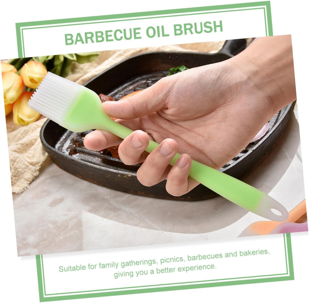 2pcs Silicone Basting Brush Bbq Grilling Brush for Home Cooking