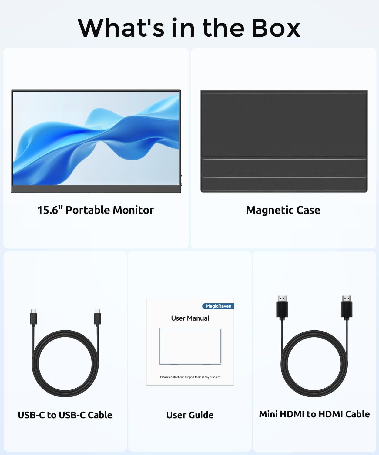 Portable Monitor, 15.6" 1080P Laptop Screen, Lightweight Dual USB C HDMI Second Computer Gaming Display with Speakers, Travel Monitor for MacBook PS4/5 Xbox Switch PC Phone - Image 11