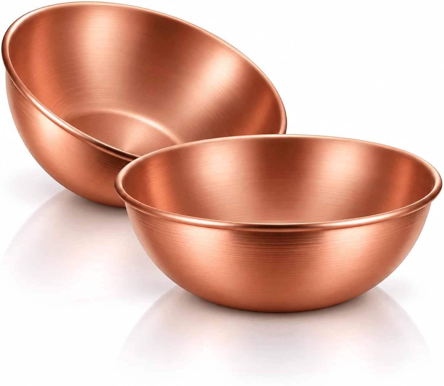 Extra Large 8.66 Inch Round Solid Copper Bowl, Hand Forged Pure Copper Mixing Bowl, Suitable for Decorating, Mixing Salads and Eggs with Pure Copper Bowl (2)