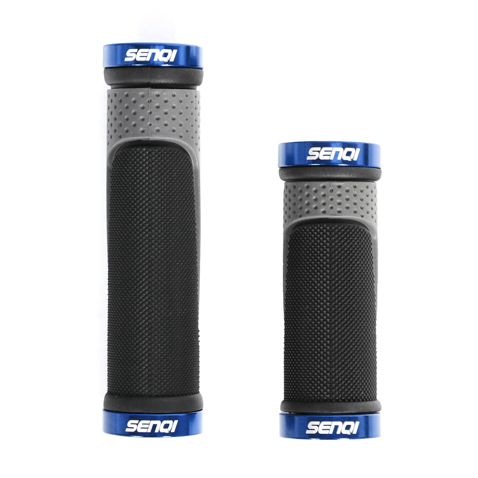SENI Bike Grips Lightweight - Multi-Sized Bicycle Grips 130mm & 90mm, Anti-Slip for Mountain, BMX Bikes (Blue) — image 1