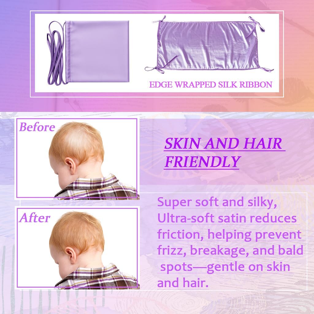 2 Pcs Satin Bassinet Sheet Baby Hair Protect Soft Silk Feeling Sheet Baby Bassinet for Rectangle Cradle Pad Mattress Newborn Infant (Pink+Purple)