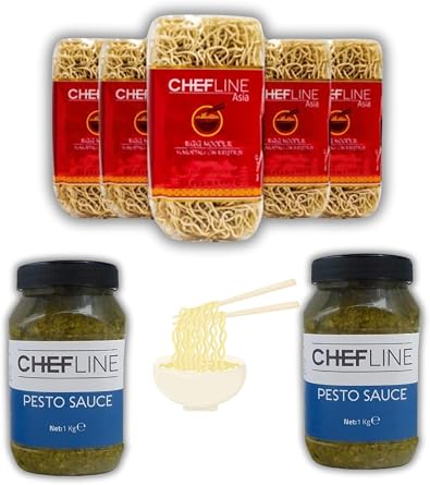 Chefline Asia Yumurtal   in Eri tesi Yumurtal  Noodle 350 Gr X 5 Adet CHEFLINE PESTO 2 ADET 003864