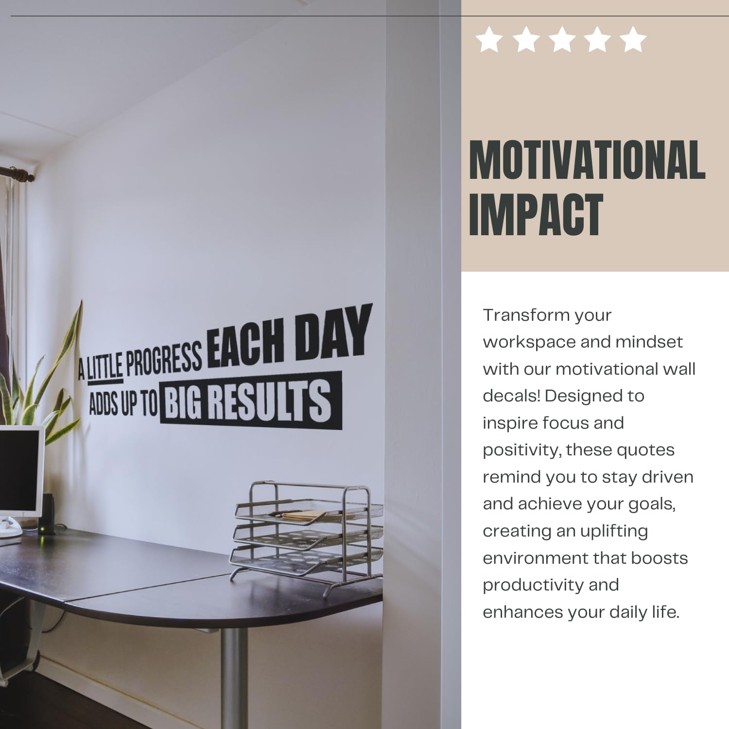My Vinyl Story - A Little Progress Each Day Wall Decal - Inspirational Wall Sticker Quote, Motivational Vinyl Art for Gym Fitness Workout Exercise Home Office Decor - Removable (White, 60x14 inches)