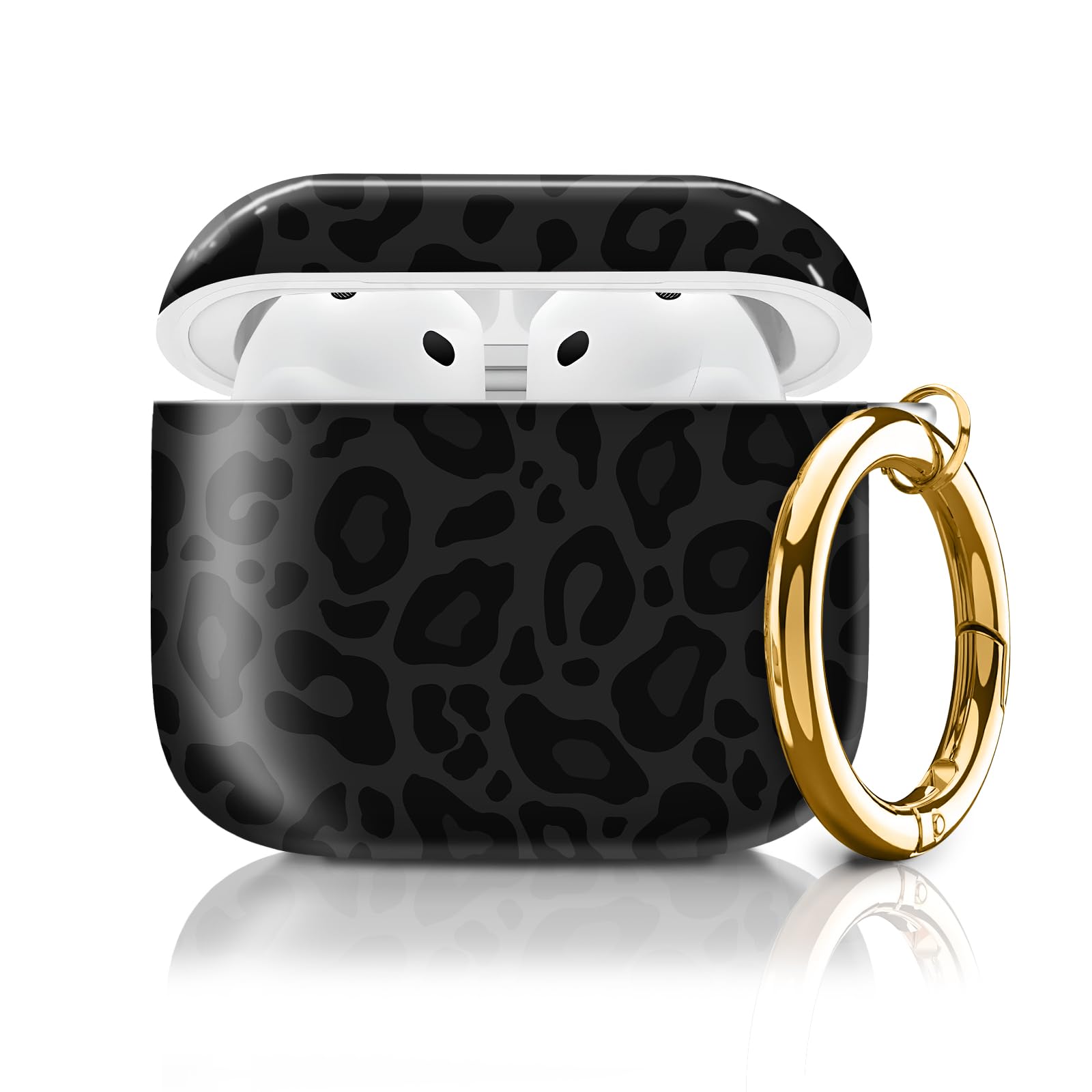 Compatible with AirPod 4th Generation Case Cover with Keychain, Full Protective Shockproof Wireless Headphone Case for Women Men Girl (Grey and Black