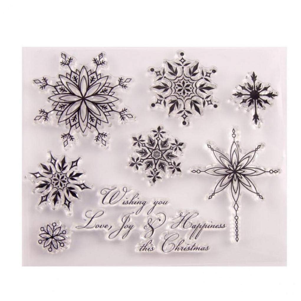 Ruluti Transparent Stamps Snowflake Christmas Clear Stamp Rubber Silicone Scrapbooking For Card Making Album Craft Decor