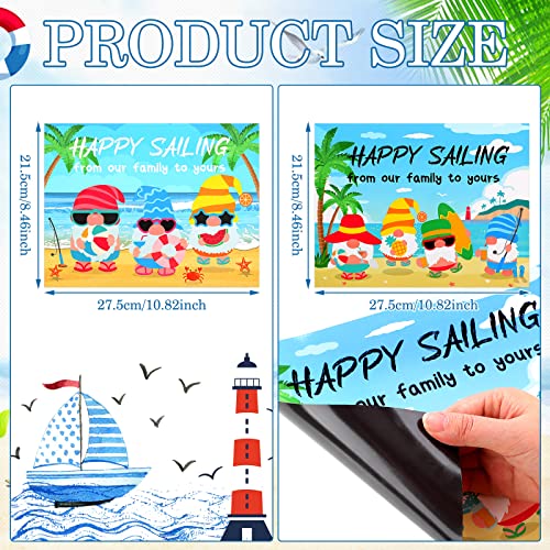 2 Pcs Large Graduation Cruise Door Magnet 8.46 X 10.82 Inch Summer Gnome Palm Tree Fridge Refrigerator Car Magnets Tropical Cruise Door Magnetic Decorations (Summer) #TOP1