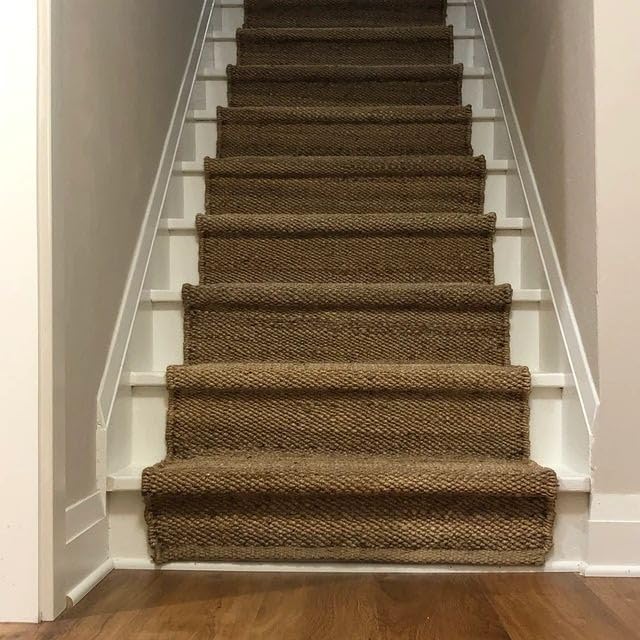 Miniatura 9 de Sanwariya Rugs Export - Alfombra de yute natural, alfombra bohemia de cáñamo, alfombras de yute para escaleras, cocina, alfombras de pasillo para