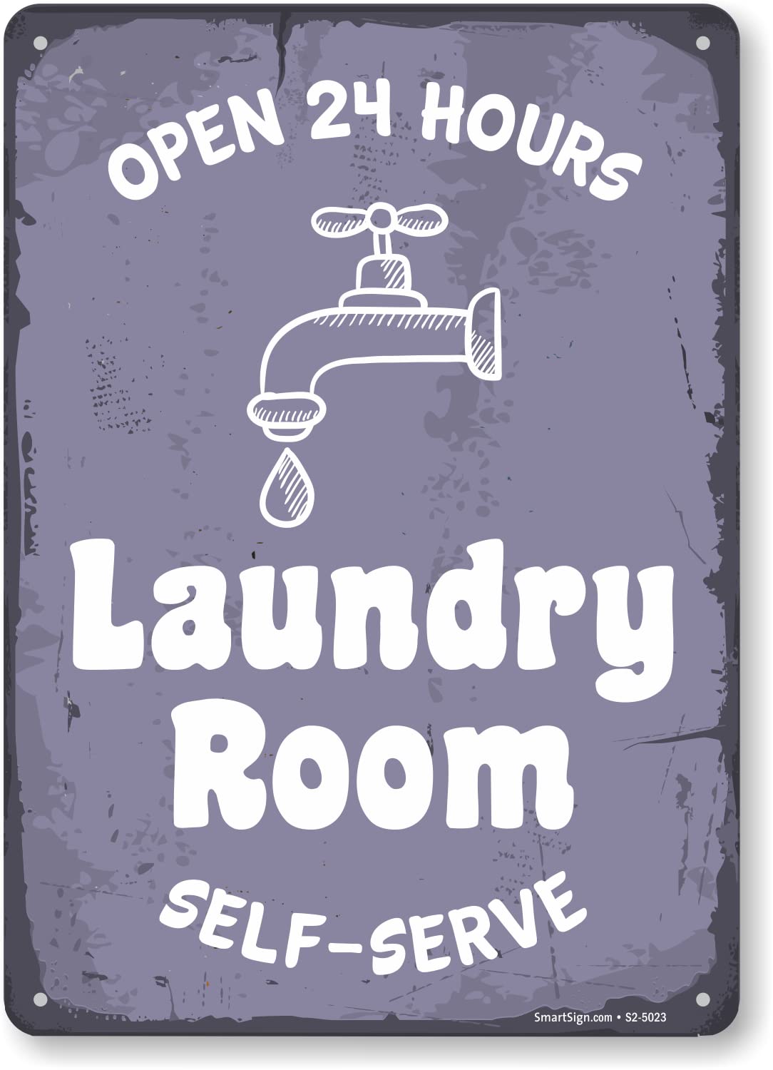 LAUNDRY ROOM サイン 24時間営業 USA Amazon.com : SmartSign Laundry Room Open 24 Hours Sign, Self Serve