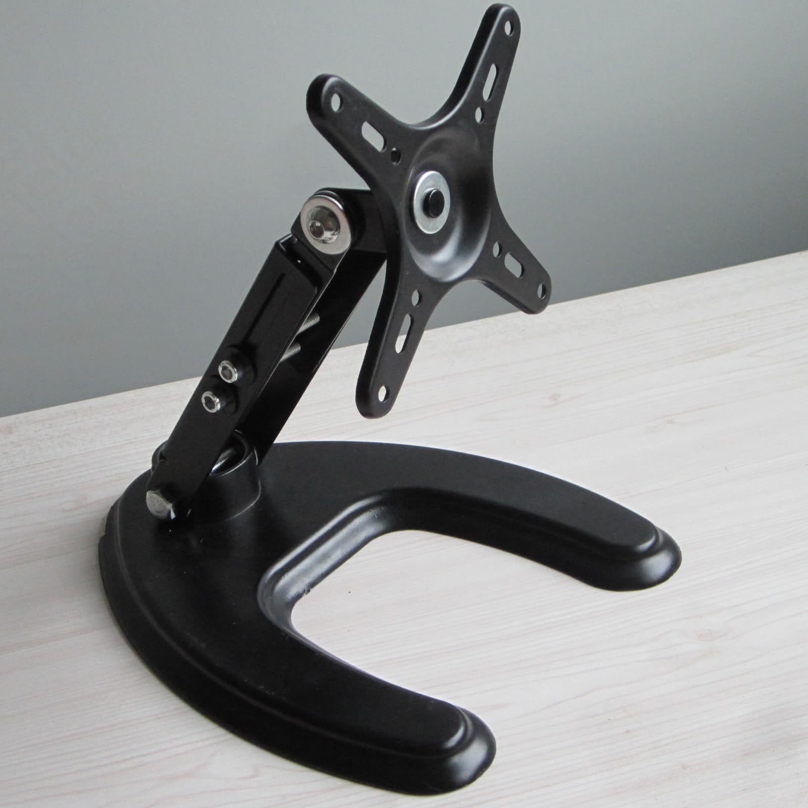 Supporto in plastica Rigida per Staffa da Tavolo per Monitor da 10-27 Pollici Base Regolabile con Rotazione a 360° Forte capacità carico Supporto da scrivania Staffa per Monitor in Metallo