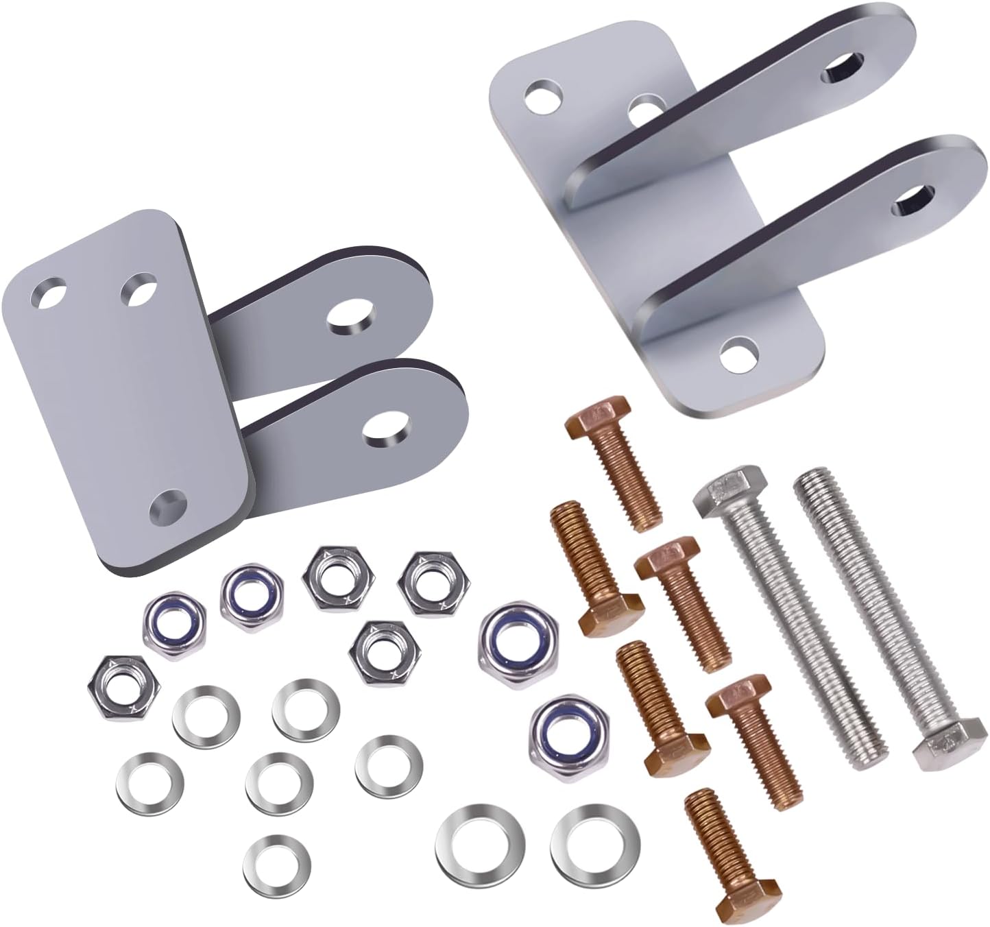 Front Shock Relocation/Extender Kit with Bolt and nut Compatible with 1963-1987 Chevy C10 C20 Pickup, for Lowered Truck