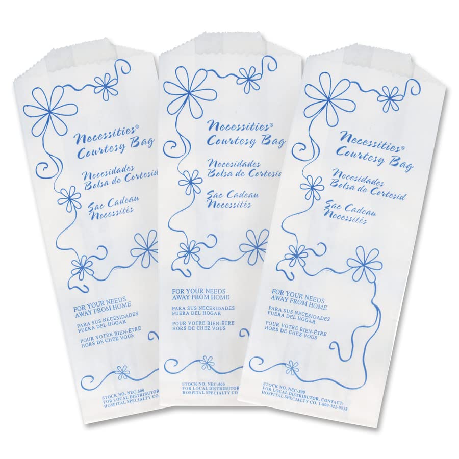 Necessities Feminine Hygiene Convenience Disposal Bag, 3 X 2 X 8, White, 500/Cs