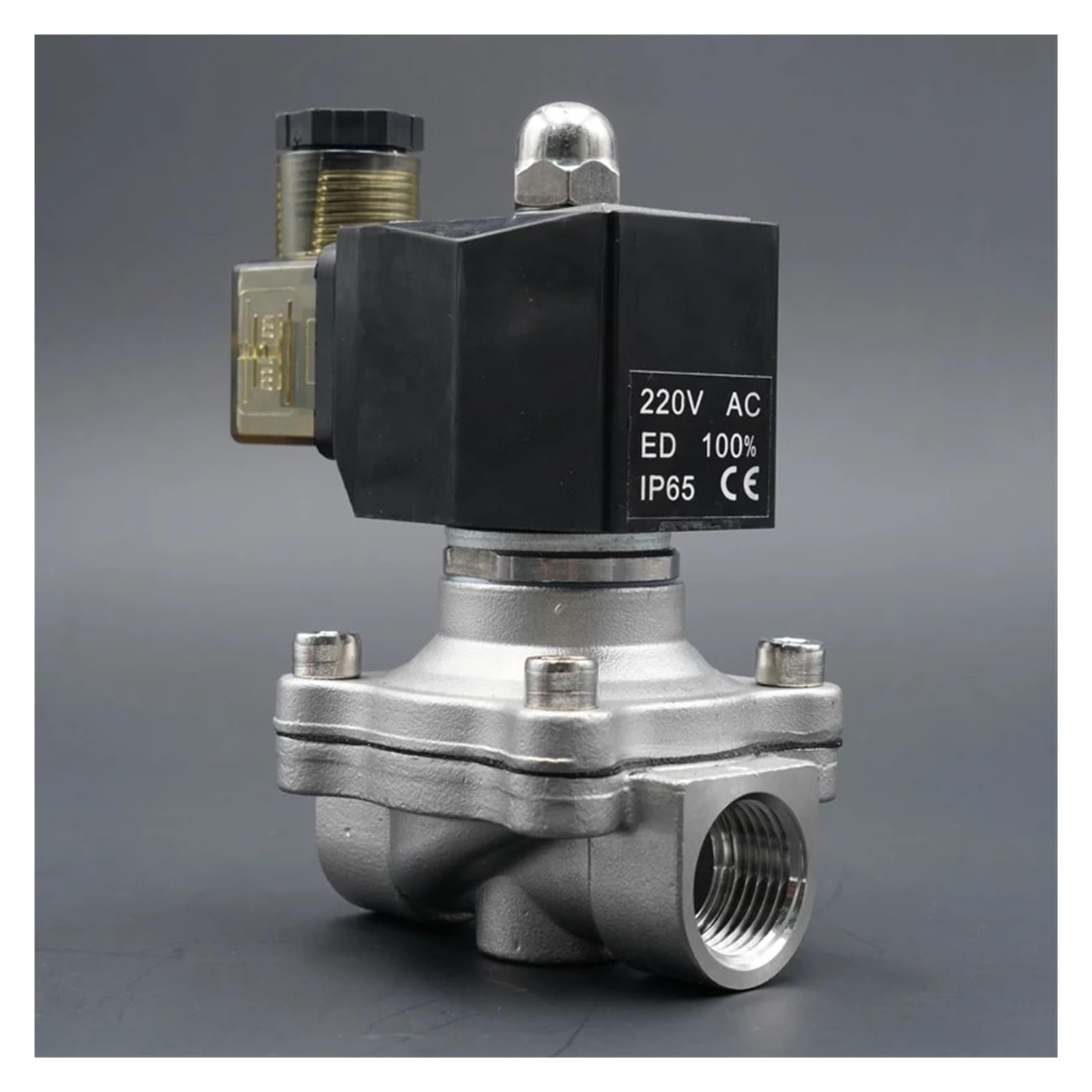Zawór elektromagnetyczny 1 sztuka 1/4" 3/8" 1/2" 3/4" 1" 2" zawór wodny 24V ze stali nierdzewnej odporny na wilgoć (AC220V-NBR, 2 cale)