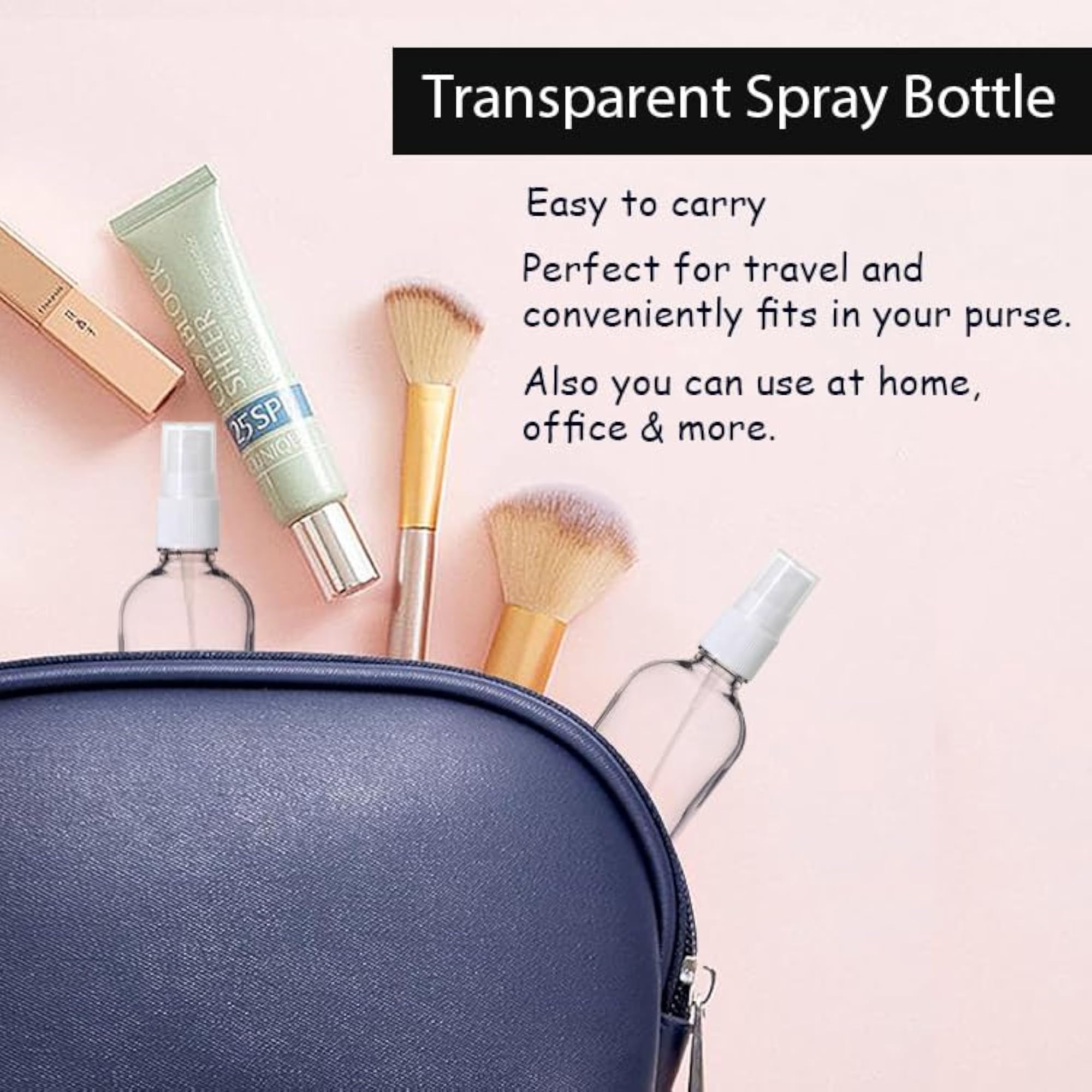 100 ml Clear Refillable Glass Bottles With Fine Mist Spray