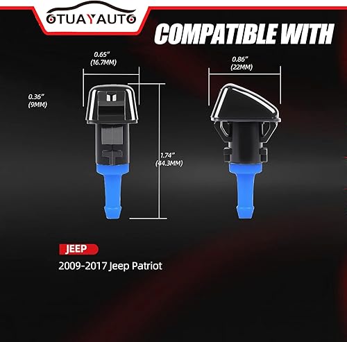 Miniatura 46 de OTUAYAUTO Boquillas para limpiaparabrisas delantero, para Dodge Durango 11-23, Dodge Grand Caravan 11-14, Jeep Grand Cherokee 11-23, Dodge Charger