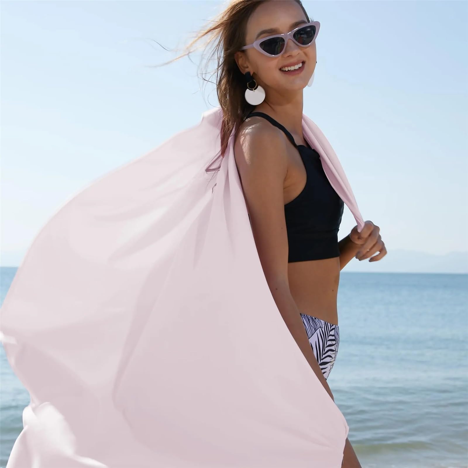 Serviette Sport Serviette de Sport en Microfibre, absorbante et légère, à séchage Rapide, idéale for Le Camping(Dark Grey,L 76x152 CM)