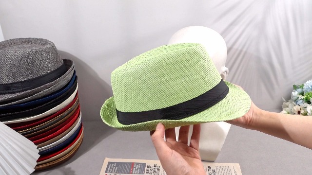 35 Pack Fedora Hats Bulk Short Brim Straw Hats Unisex Summer  display picture 3