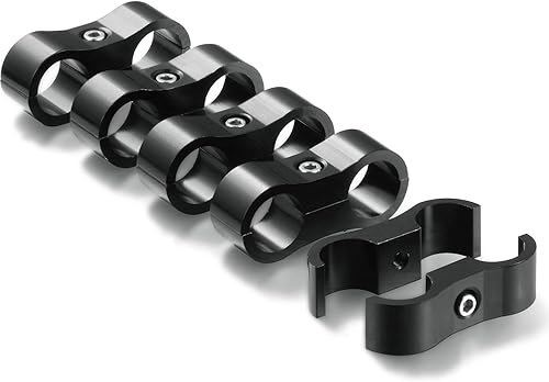 Miniatura 2 de Separadoras de manguera, 5 piezas, montaje de manguera de combustible, adaptador de montaje de aluminio, abrazaderas con lleva perfectas para fuente