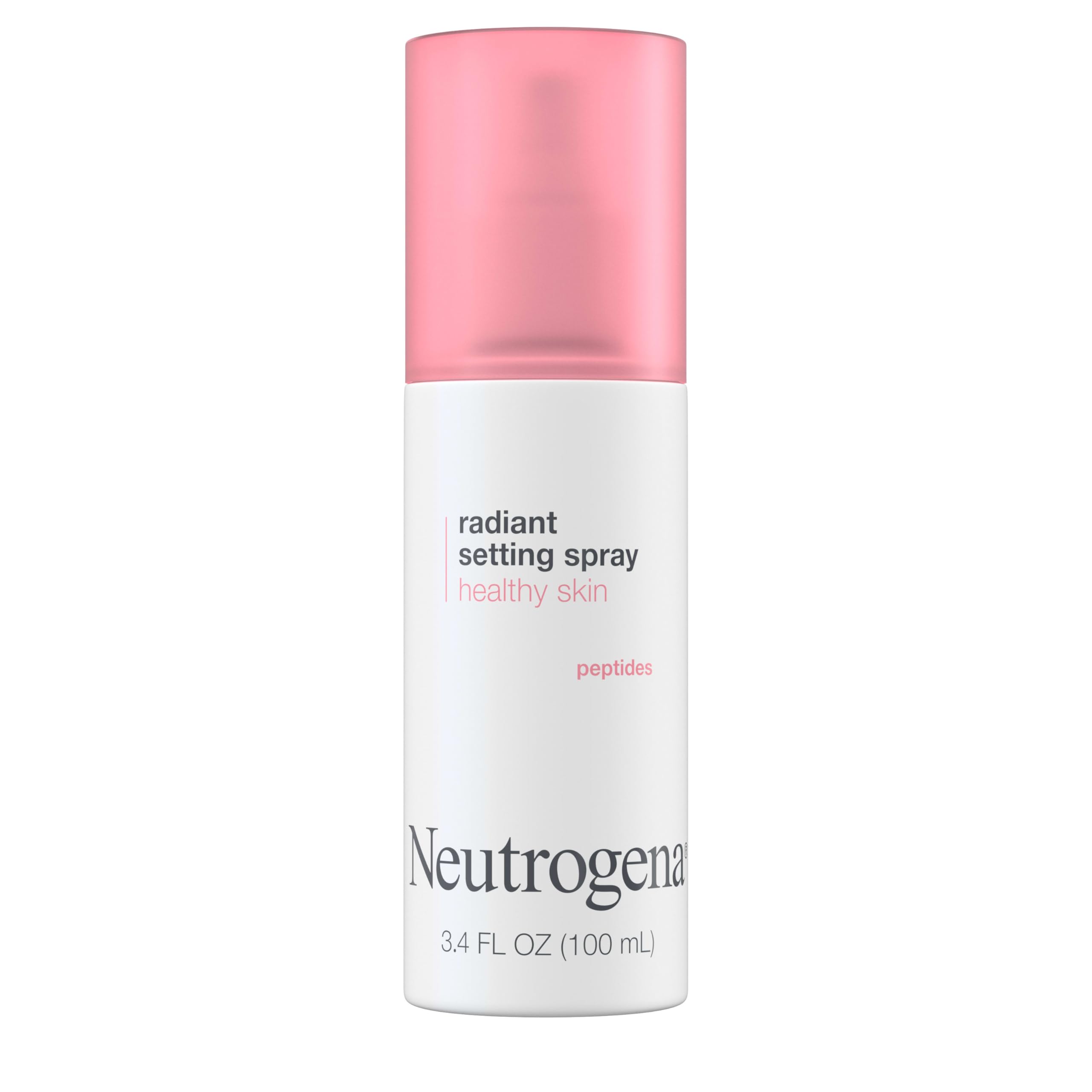 NeutrogenaHealthy Skin Radiant Setting Spray, Long-Lasting Face Mist with Antioxidants & Pep-tides, Lightweight Hydrating Formula Locks Makeup for Glowing, Refreshed Skin, 3.4 fl. Oz