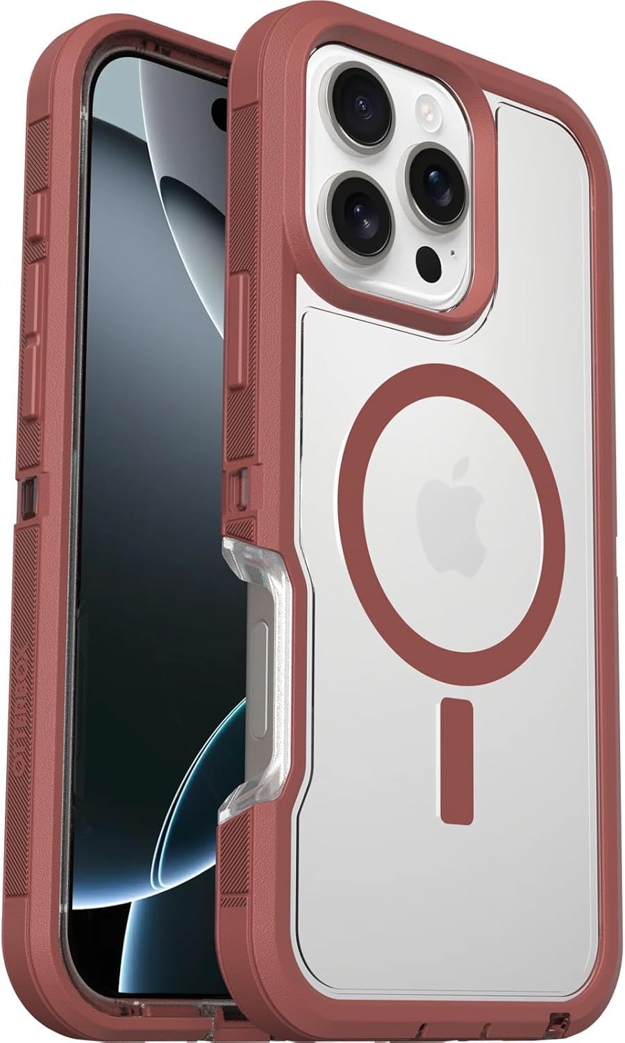 Apple iPhone 16 Pro Max Defender XT Series - Non-Retail Packaging (Brick Red Clear)