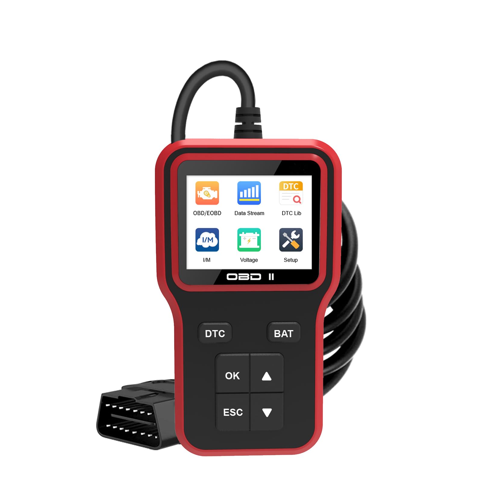 OBD2 Scanner Car OBD II Code Reader with Upgrade Battery checker Fault Code Reader Scanner Engine Light Diagnostic Scan Tool for All OBD II Protocol Vehicles Since 1996