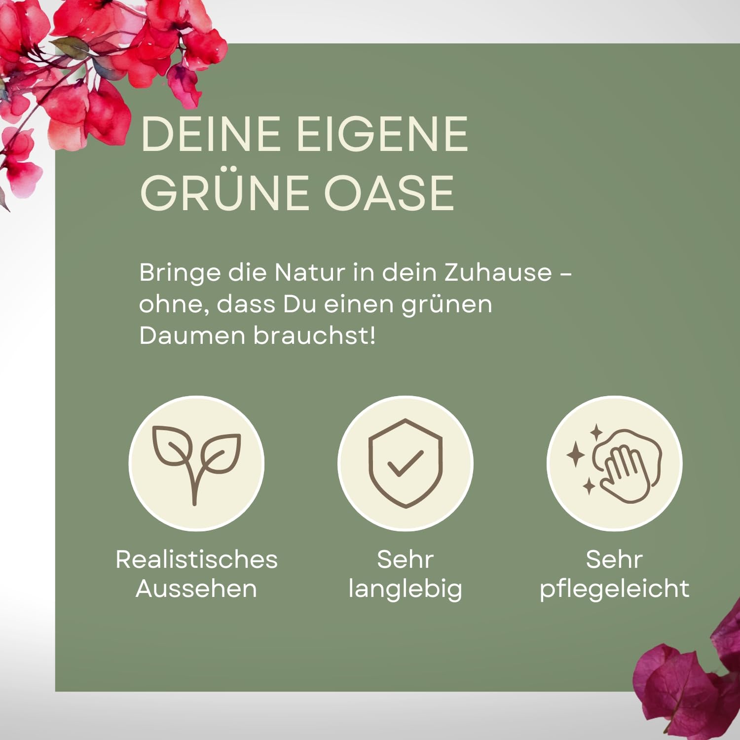 künstliche Bougainvillea 100 cm im Topf I künstlicher Blütenbaum mit Naturstamm und Erde I Kunstbäumchen für Innen I hochwertige & dekorative Dekopflanze I Deko Kunstpflanze