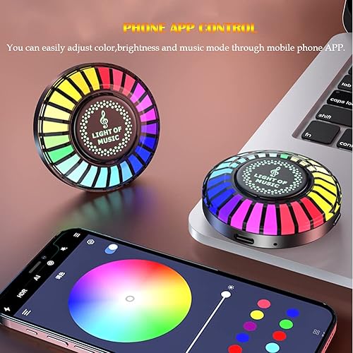 Miniatura 3 de DURASIKO Luz ambiental para automóvil con control de aplicación luz LED interior para automóvil con función activa de sonido cable USB tipo C