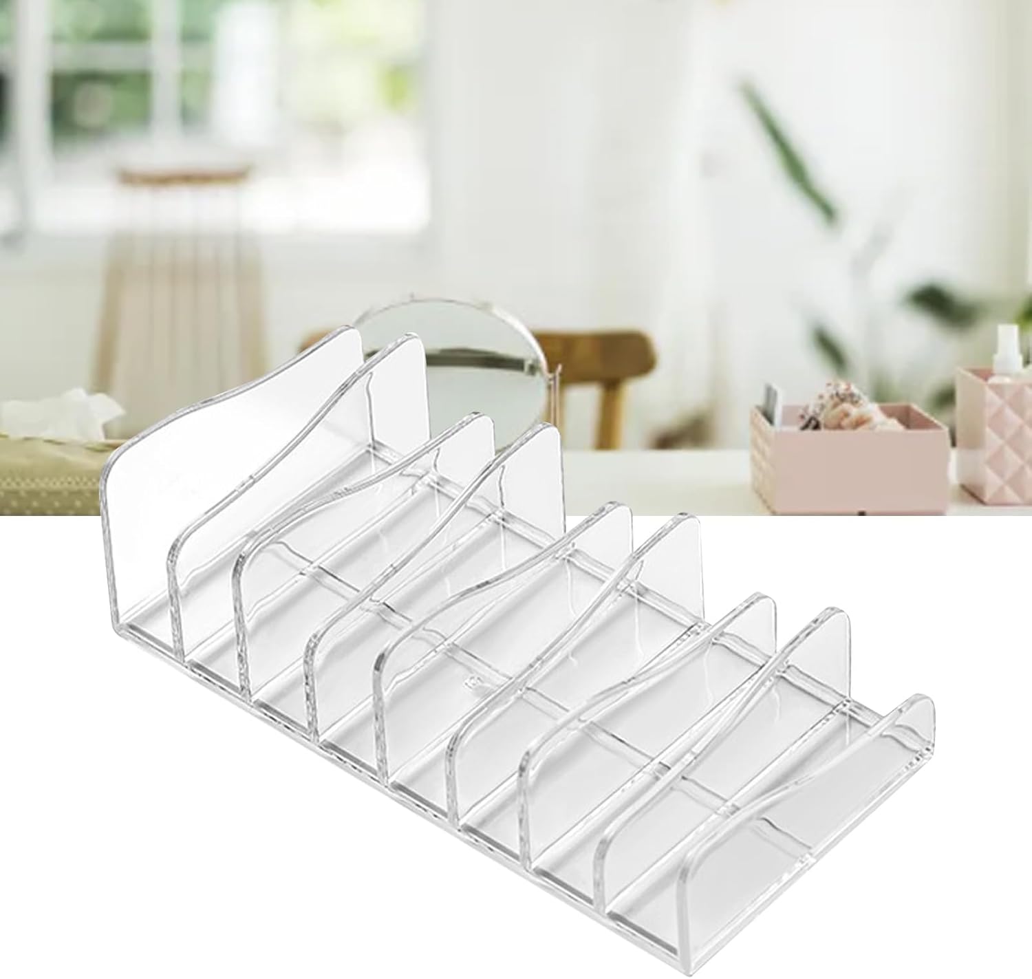 Eye Shadow Rack Desk Storage Rack Transparent Plastic Makeup Color Palette Manager Multi Compartment Cosmetics Storage Rack, Used for Desks And Drawers
