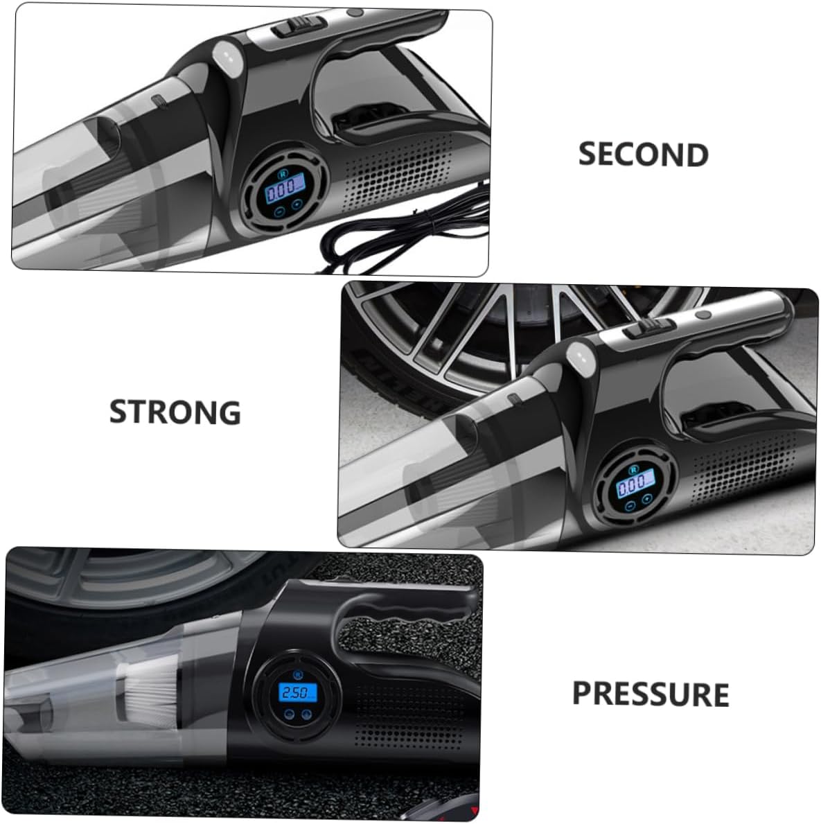 120w Vacuum Cleaner Inflator Car Air Compressor Pump Cordless Electric Vacuum Car Supplies Multipurpose