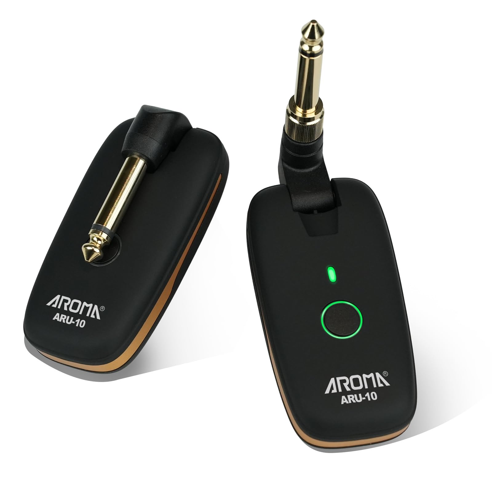 AROMA Trasmettitore e Ricevitore Wireless per Chitarra con 7 Canali Sistema Audio Ricaricabile Senza Fili per Chitarra, Basso, Strumenti Elettrici