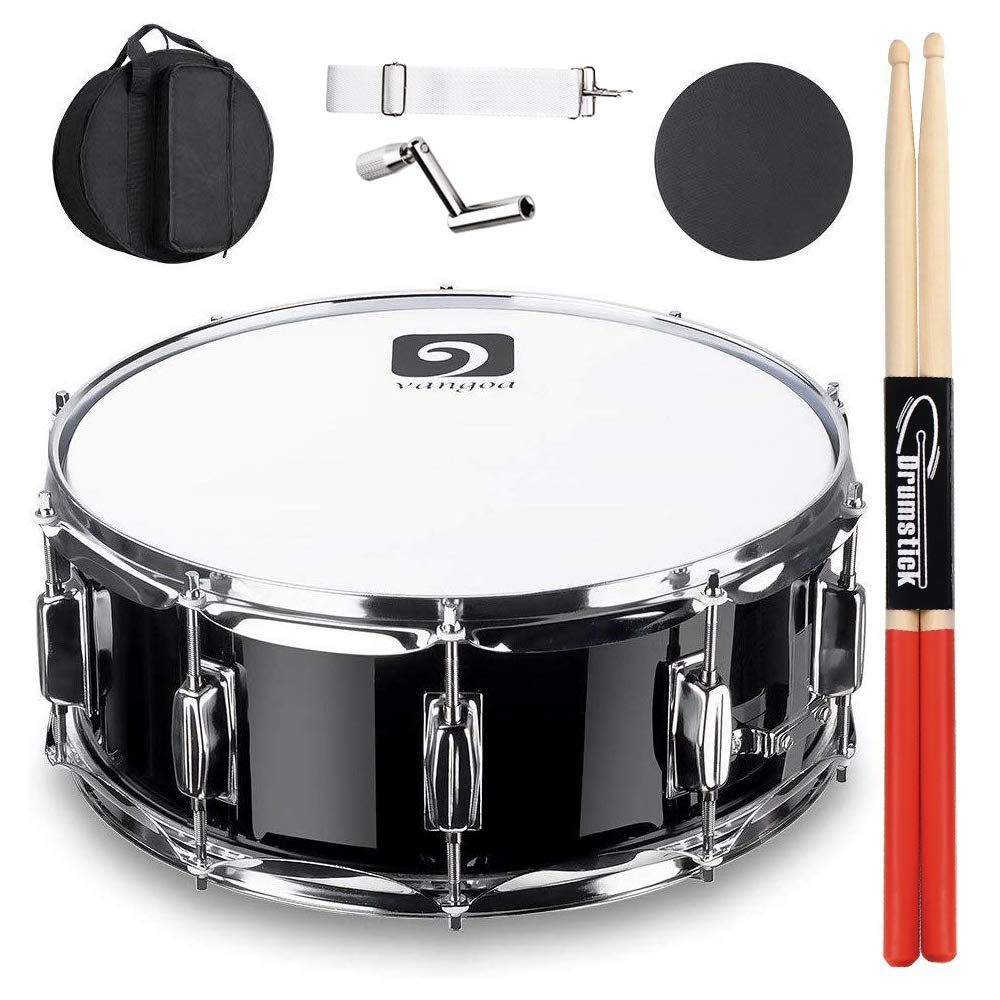 Vangoa Snare Drum 14 Zoll Ahornholz Cavity Kleine Trommel Akustik Schlagzeug Snaredrums mit Snare Drähten, Geeignet für Profis, Studenten und Anfänger