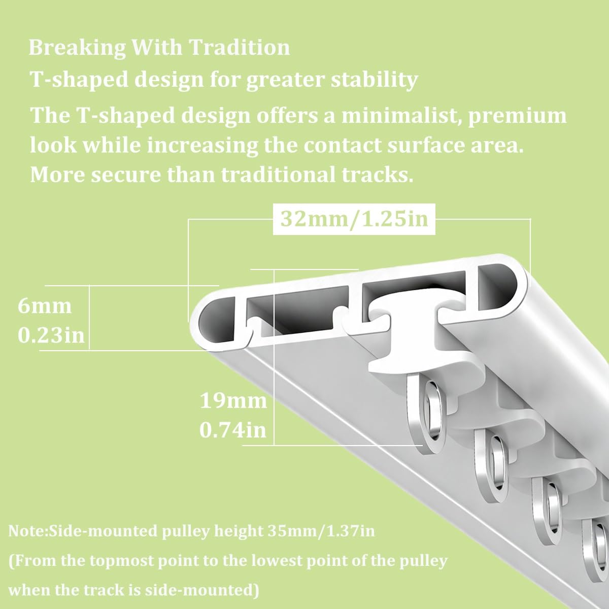 Rail Rideau Ultra-Mince Sans Perçage Mur Plafond