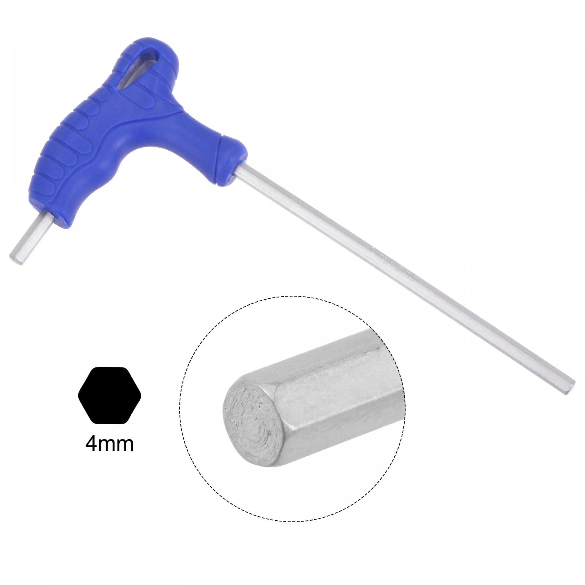 TA-VIGOR 1Pcs 4mm T-Handle Hex Key Wrench, Dual-End T-Bar Allen Wrench Tool, CR-V Steel Metric Spanner for Bike Furniture - Image 3