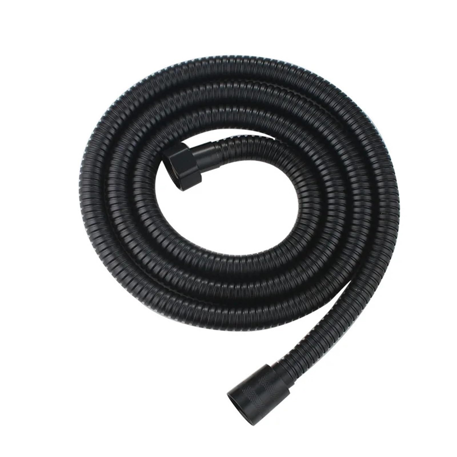 1.5M Stainless Steel Black/Silver Hose Extended Tube Bathroom Shower Pipe Bathroom Accessories Pipes(Black,2m)