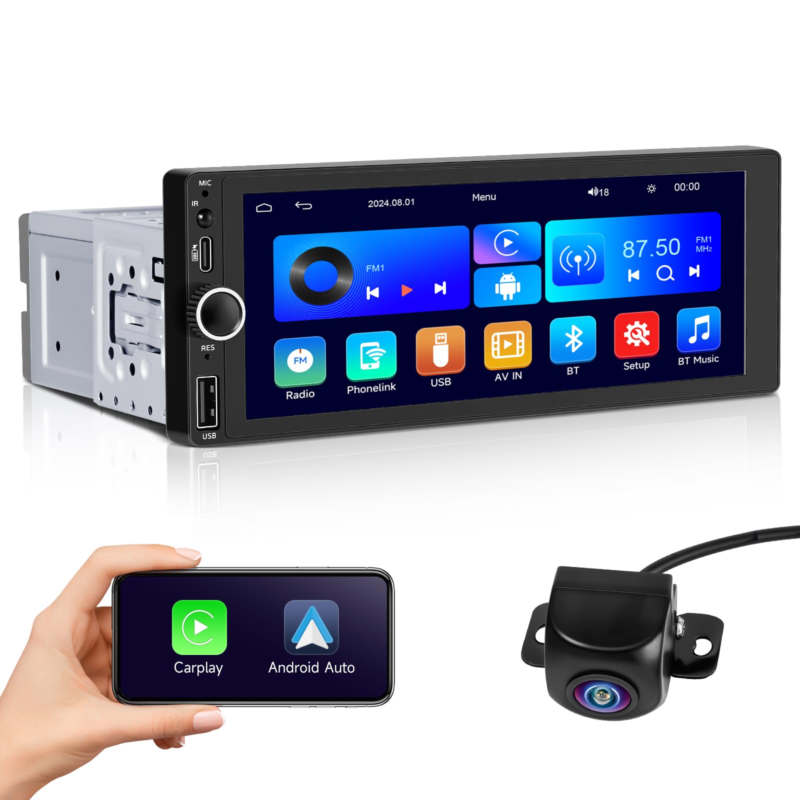 Amazon.com: LUSSUVOX Double Din Car Stereo with Wireless Apple