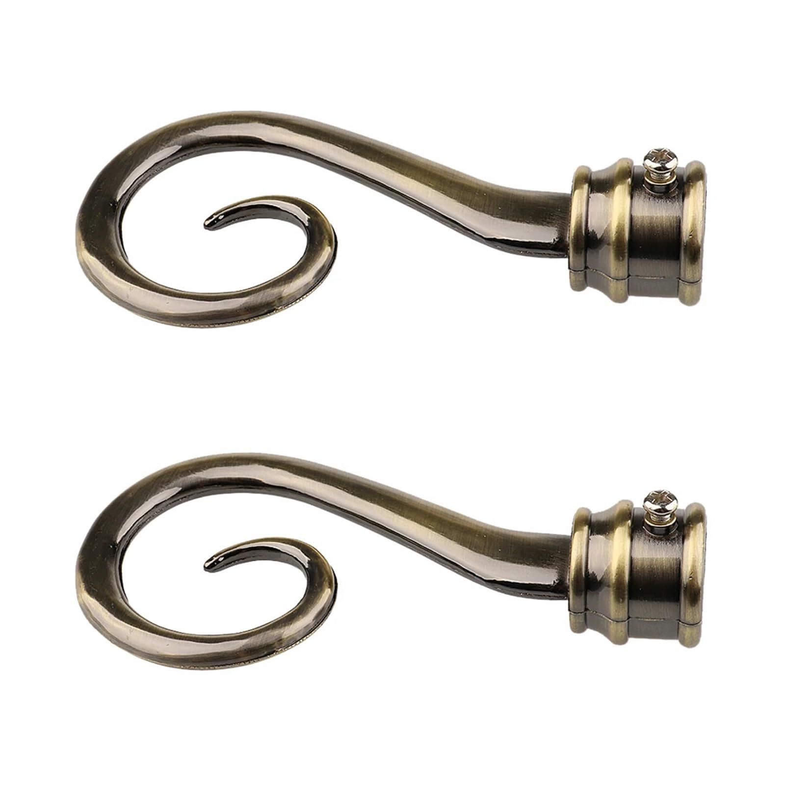 LCUVIMPEX Curtain Rod Finials Accessories, Curtain Rod Finials Pack Of 2 For 22mm Poles In Bronze And Black(2 Bronze)