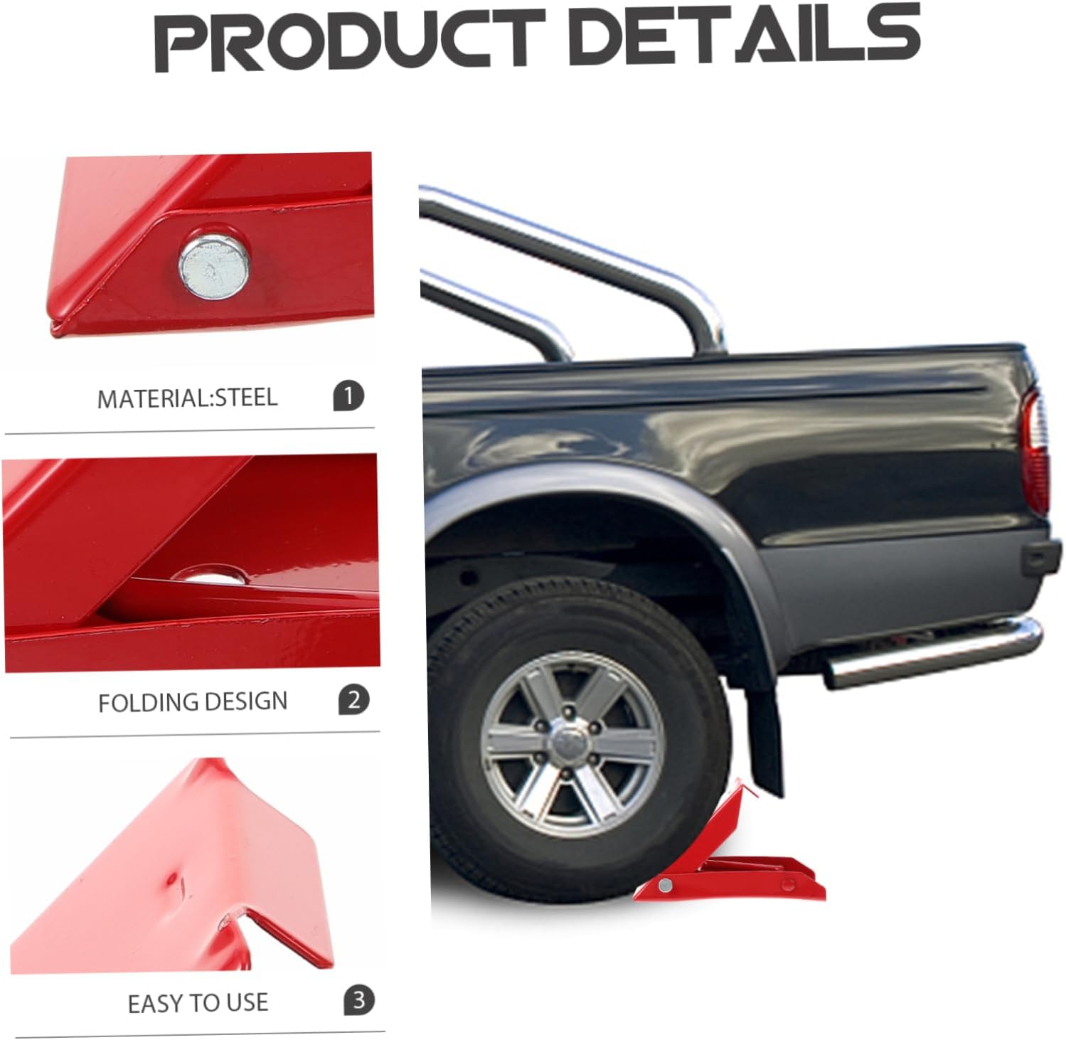 FAVOMOTO Wheel Chock Rv Stabilizer Foldable -skid Camper Tire Support Portable Heavy-duty Wheel Chocks for Cars Trucks and Trailers Design for Secure Positioning