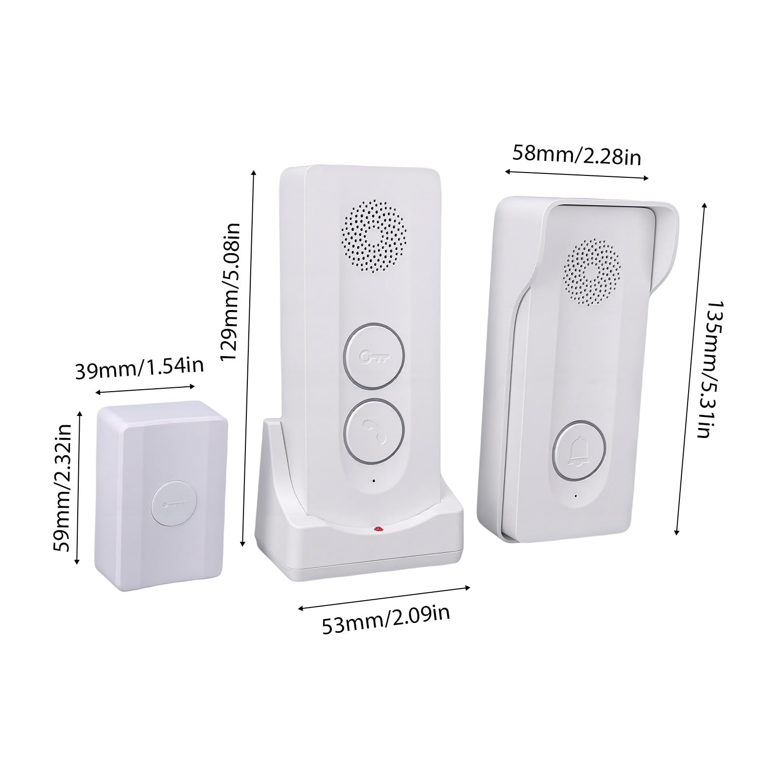 Marhynchus Timbre Inalámbrico Intercomunicador con Conversación Bidireccional, Pulsador para Desbloquear, Timbre con Vídeo Inteligente de 433MHz para Casa, Apartamento, Villa, Aula
