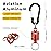 SF Strongest Magnetic Release Holder Keychain Fly Fishing Net Retractor Magnet Clip with Coiled Lanyard Aluminum Alloy Hook - Red