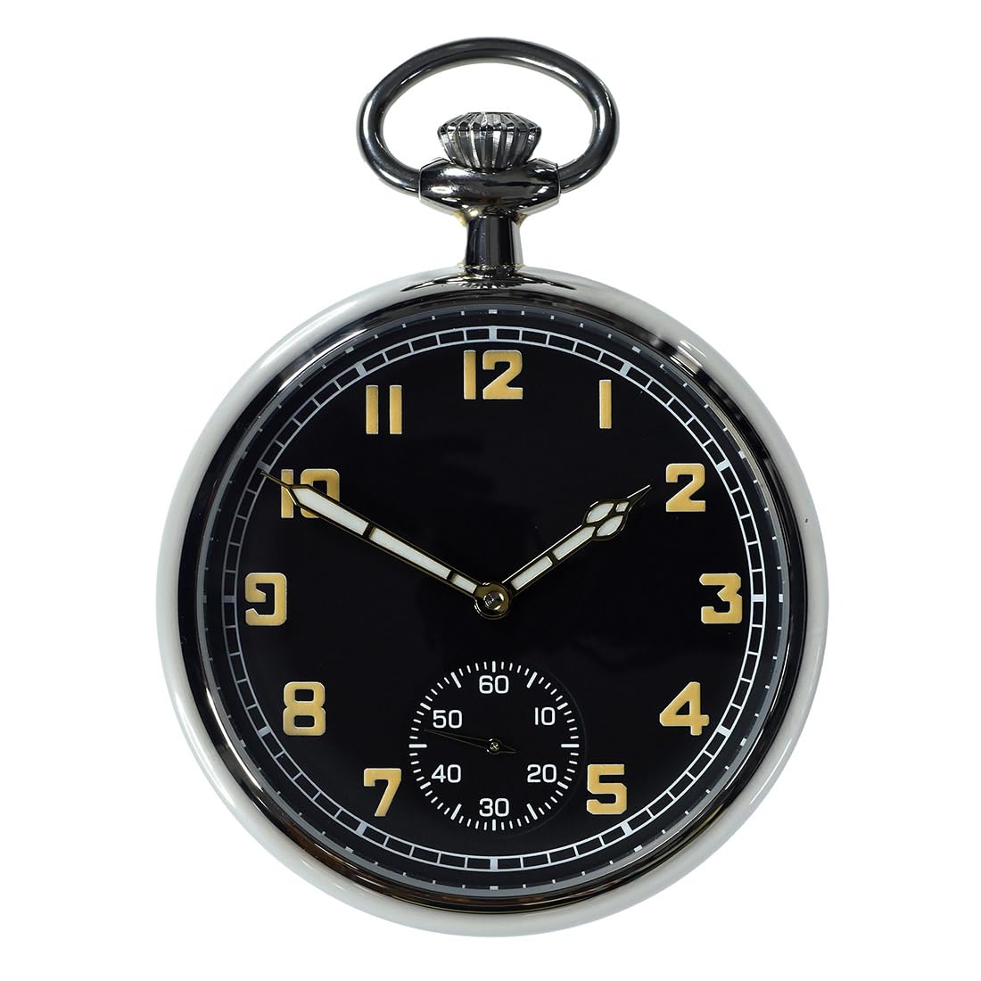 MWC Pattern British Mechanisch Stahl Schwarz Militär Uhr Tasche Herren, Schwarz