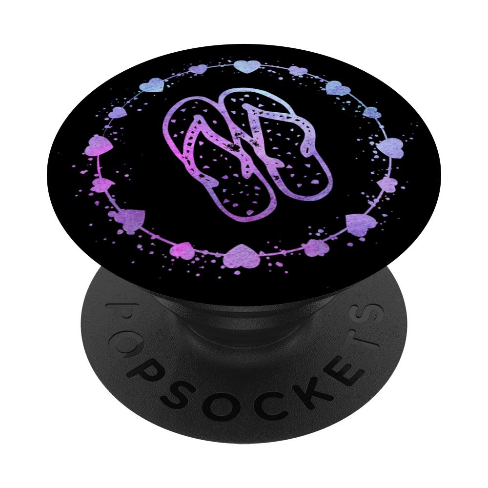 Flip Flops Hearts Cell Phone Mount & Hand Holder Knob PopSockets PopGrip: Swappable Grip for Phones & Tablets