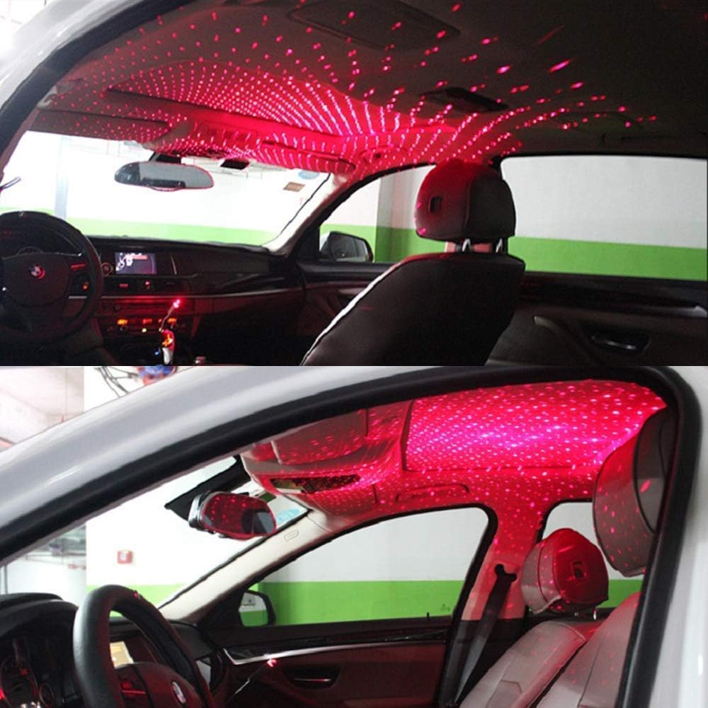 USB Star Projector Night Light, Interior Car Lights, Bending Freely Portable Atmospheres Decoration for Car, Ceiling, Bedroom, Party