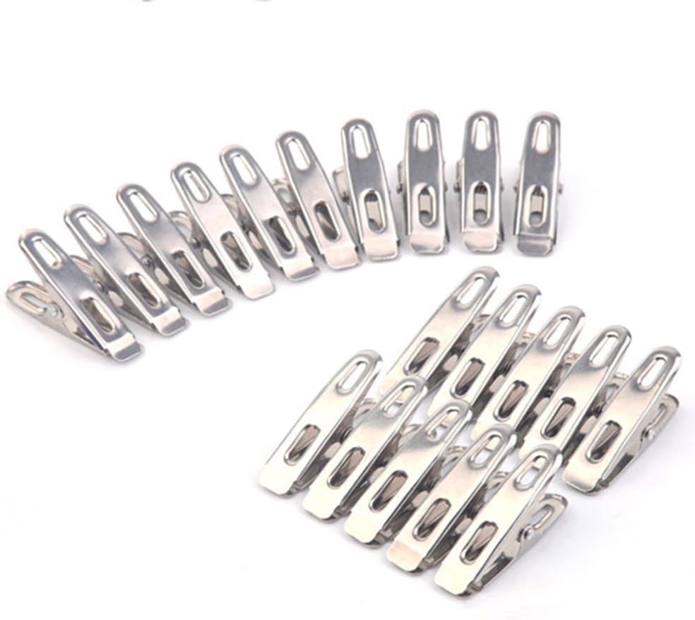 Dailydollor Stainless Steel 40pieces/lot Small Flat Clothespin Mini Socks Clip