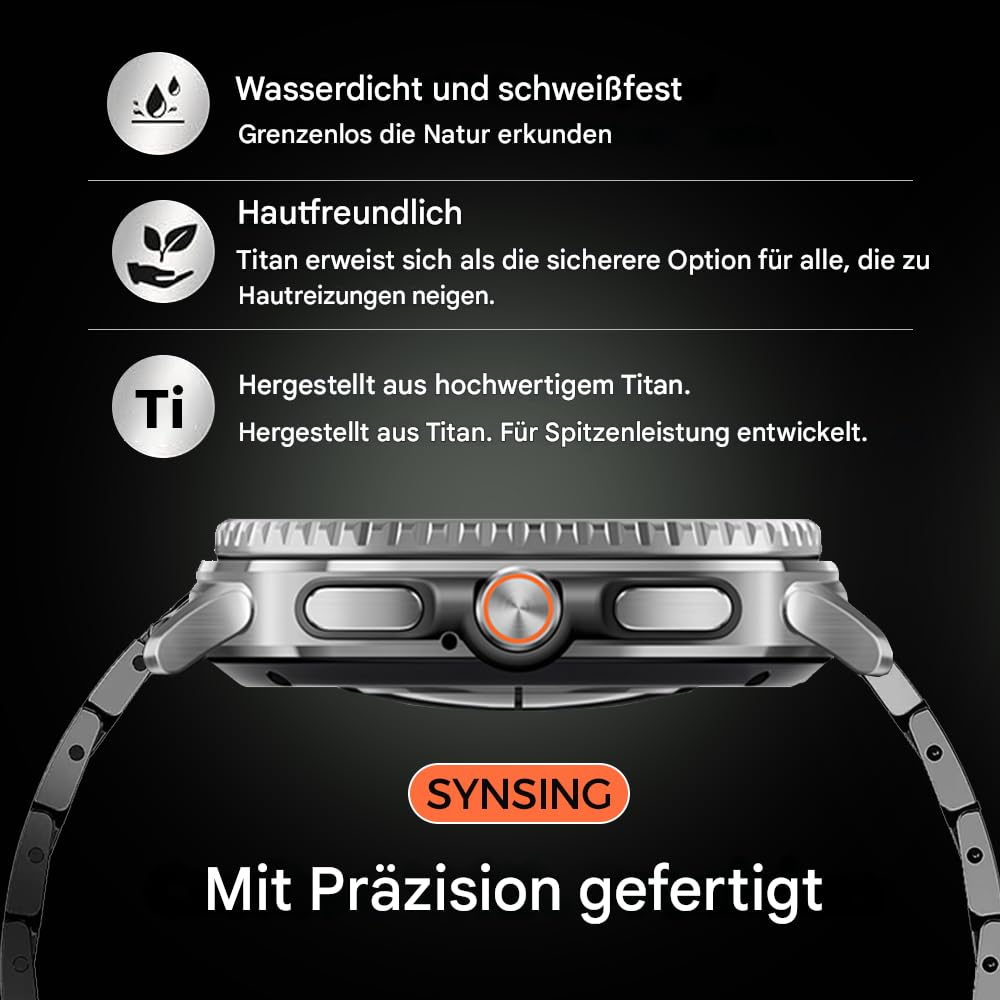 Bracelet en métal titane sans outils compatible avec Samsung Galaxy Watch 8 40 mm, 44 mm/8 Classic 46 mm (2025), Galaxy Watch 8/8 Classic pour homme et femme