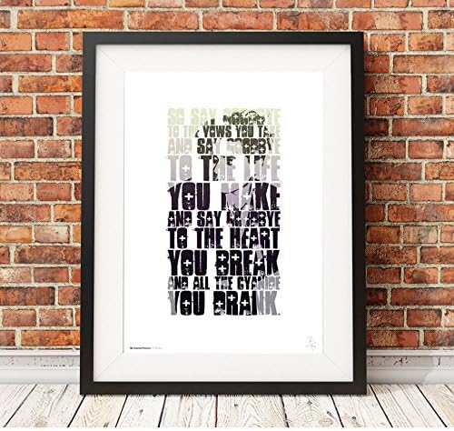 MY CHEMICAL ROMANCE Gerard Way MCR - To The End - A3 typography poster art limited edition print