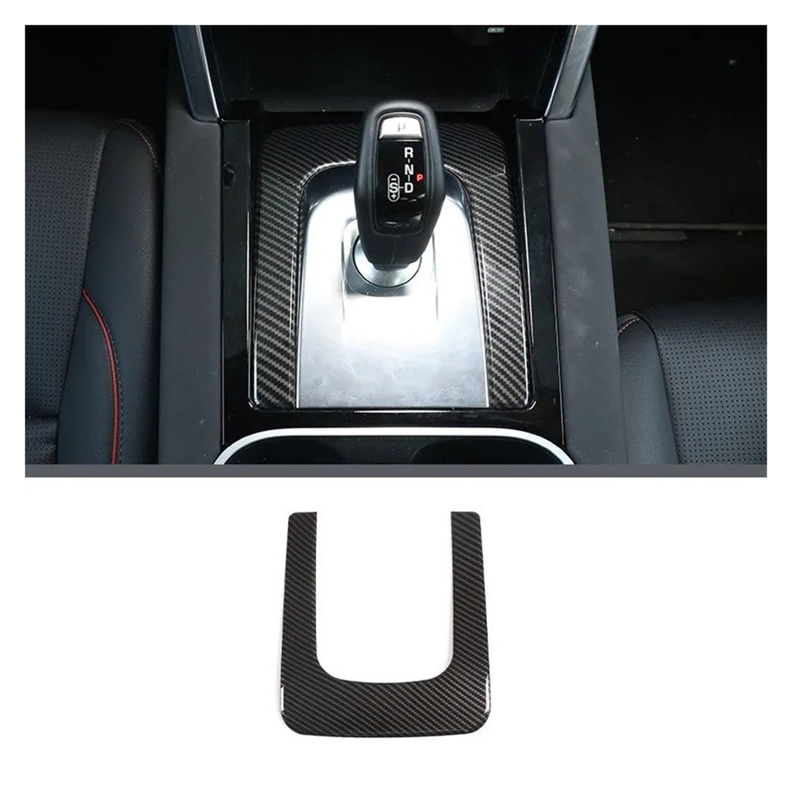 Interior Trim for Land for Rover for Discovery Sport 2020+ Interior for Dashboard Console Gear Shift Panel Decoration Cover Trim Stickers ABS Carbon Fiber(A)