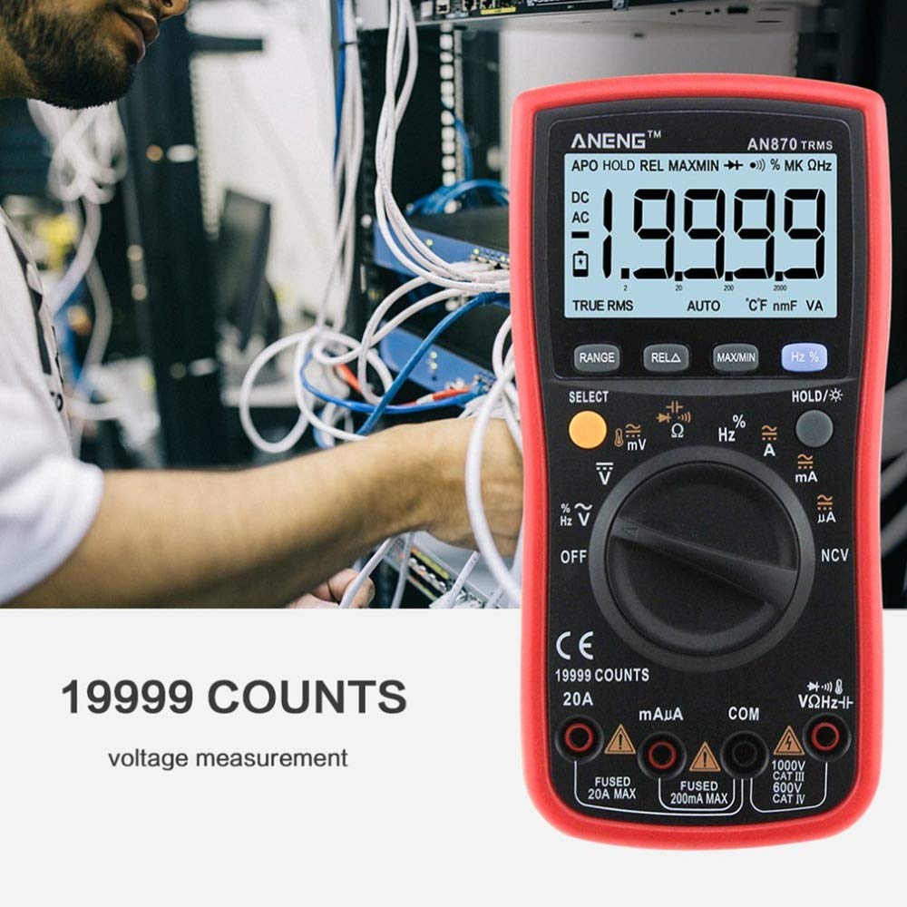 AN870 Multimetr cyfrowy 19999 True RMS AC/DC Napięcie V Ampere Ohmic Pojemność częstotliwość temperatura PCI tester