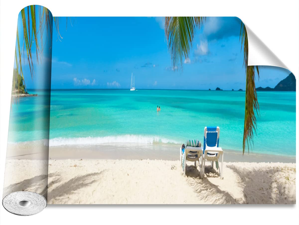 Papier peint plage tropicale Tulup pour créer une ambiance évasion en chambre