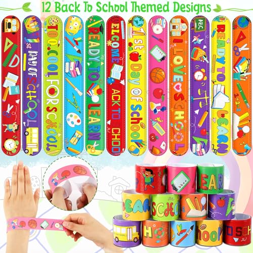 Image of JUNEBRUSHS 56Pcs Back to School Slap Bracelets Welcome Back to School Gifts
