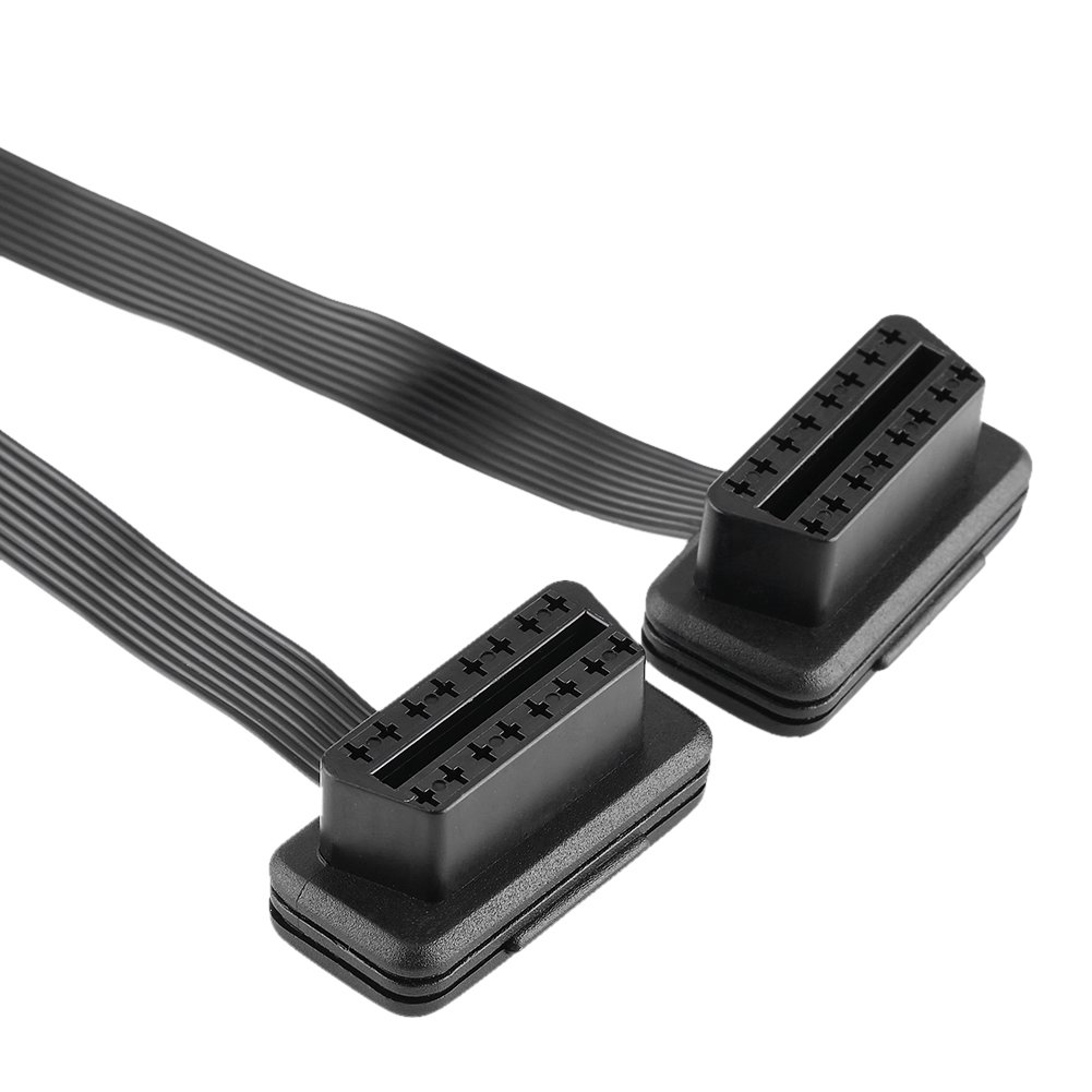 OBD2 kabel diagnostyczny, 16-biegunowy kabel przedłużający OBDII, rozdzielacz 2 w 1, adapter przyłączeniowy do większości samochodów z adapterem OBD2 (30 cm)