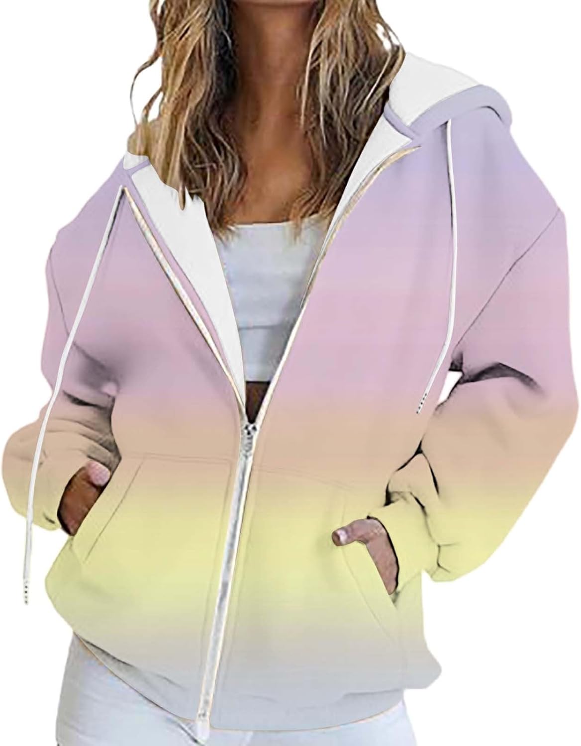 Uwdiohq Damen Kapuzenpullover Mit Reißverschluss - Oversize Winter